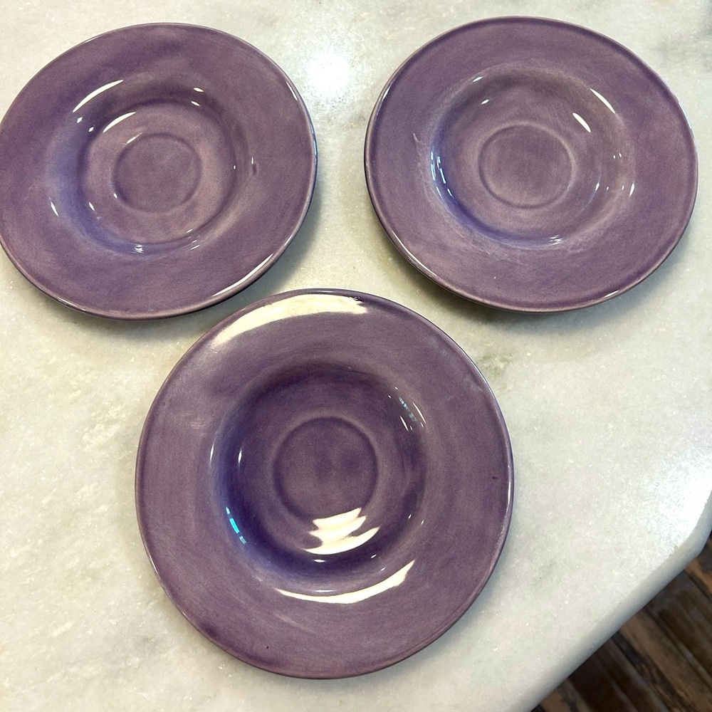 Pottery barn sausalito saucer purple plates